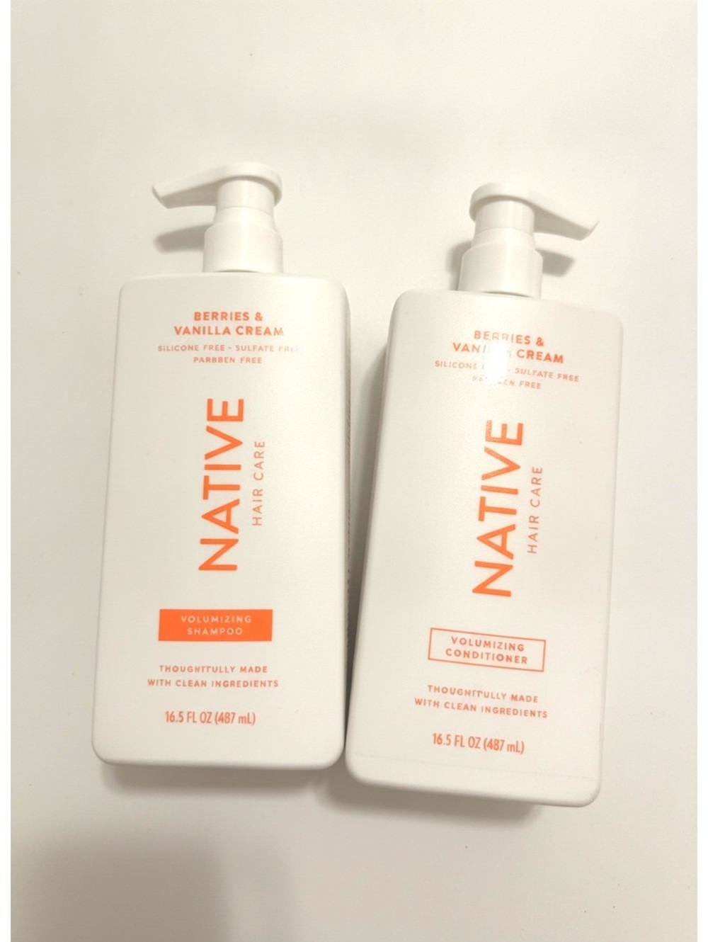 New Native Hair Care Berries & Vanilla Cream Shampoo and Conditioner Set,
